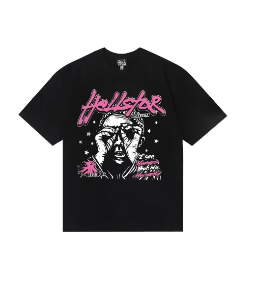 6806# P116 Hellstar American fashion high street pure cotton loose short-sleeved T-shirt Color: Black Size: S M L XL