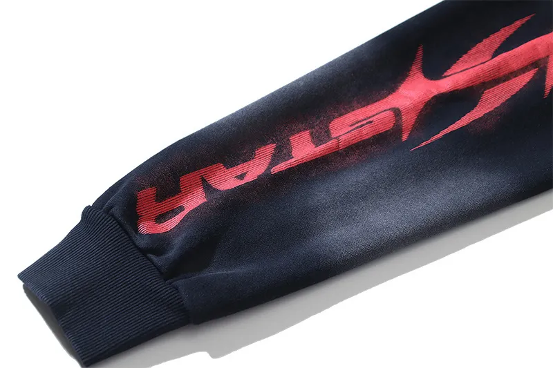 P216 Washed black Real shot Hellstar Washed distressed terry high street retro hooded sweatshirt Fabric 380g pure cotton terry cloth Color: Washed black Size: S M L XL