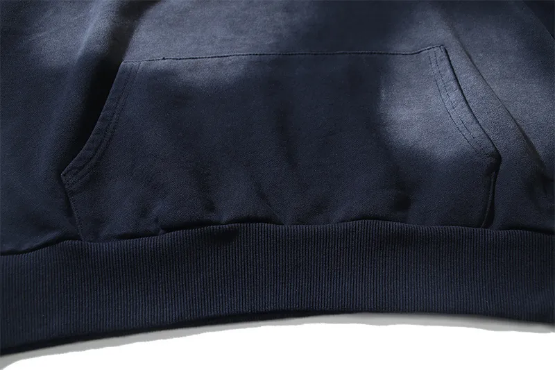 P216 Washed black Real shot Hellstar Washed distressed terry high street retro hooded sweatshirt Fabric 380g pure cotton terry cloth Color: Washed black Size: S M L XL