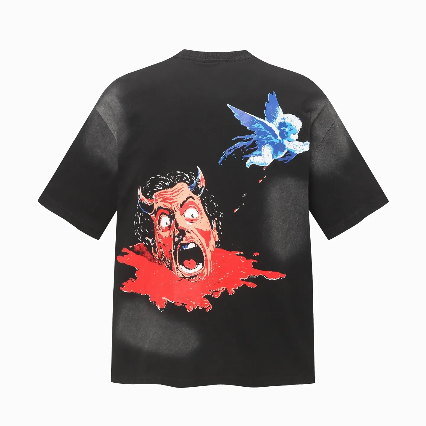 P124 Real stock Hellstar Cross-border European and American style street brand pure cotton T Fabric (fabric): 32 counts of 250g washed combed double yarn pure cotton Size (size): S-M- L-