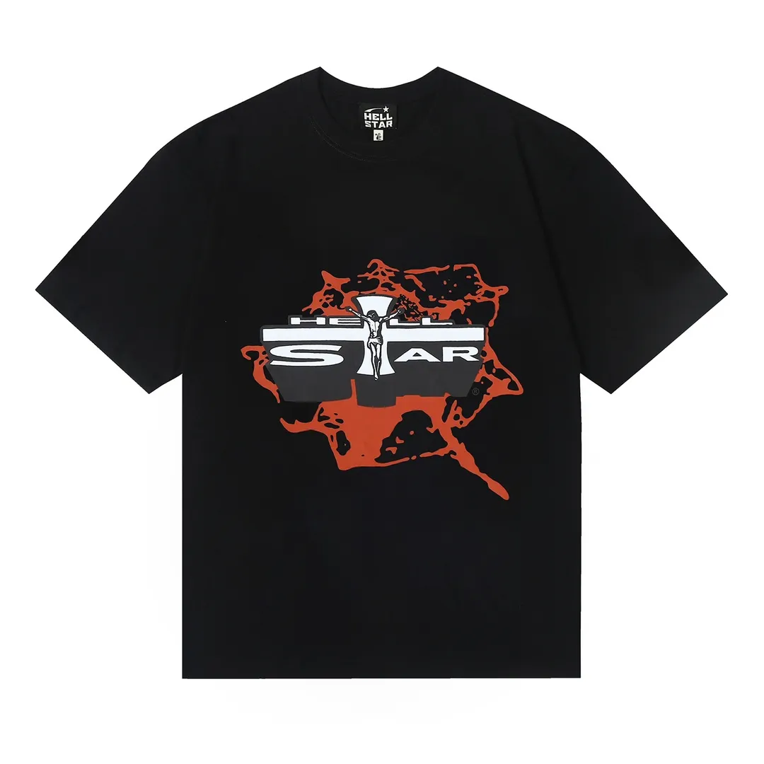 6620# P116 Hellstar American fashion high street pure cotton loose short-sleeved T-shirt Color: White Black Size: S M L XL