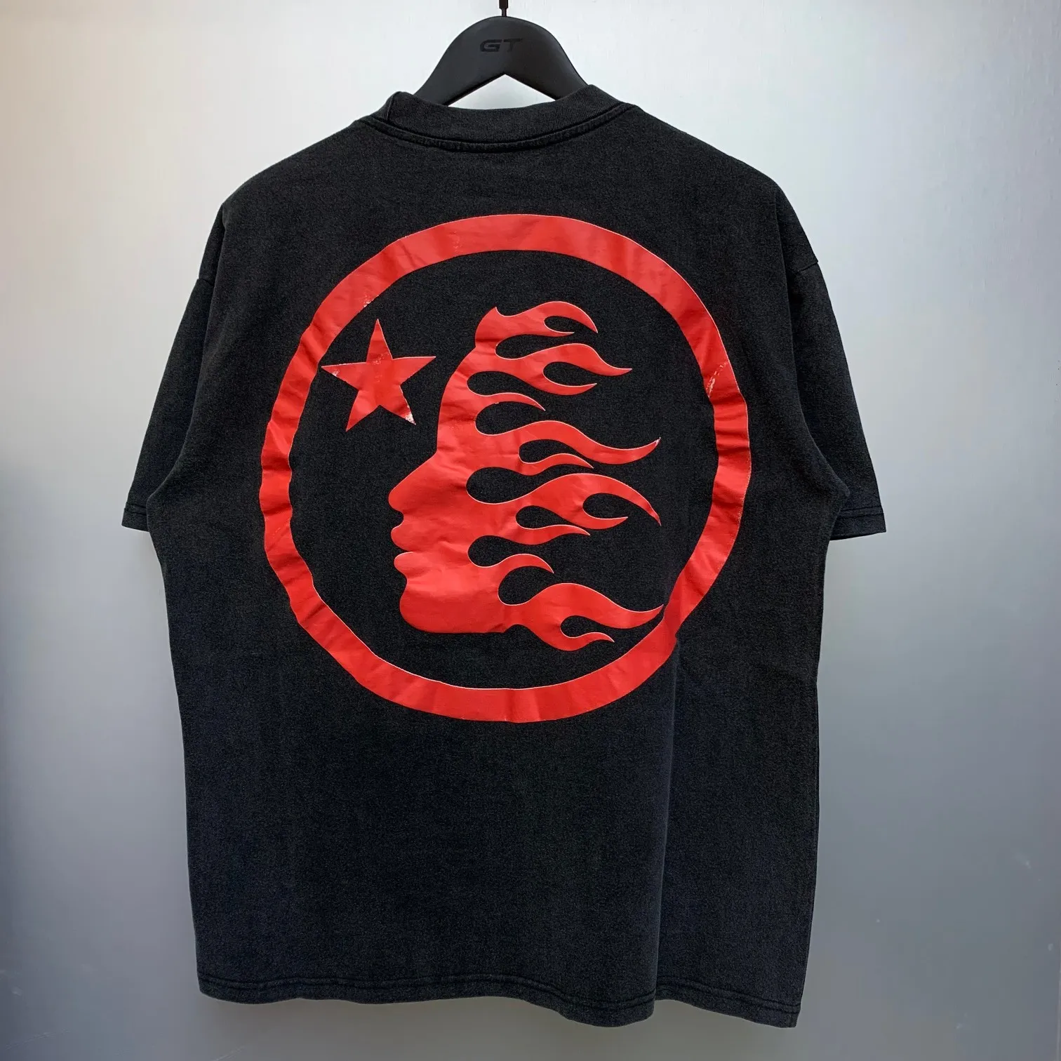 P126 Custom Cut and sew garment in Los Angeles. Dyed and potassium sprayed with jumbo screen print. Fits slightly oversized. Gentle wash tumble dry. Dry clean preferred Newly popular Hellstar short-sleeved T-shirt!  Standard beauty and trendy workmanship, original customization (fabric, pattern, printing, hang tag, main mark, etc.), exaggerated style, explosive style, dare to break through tradition, bring adventurous new fashion experience!  YoungBoy, the most popular rapper in the youth circle, has shot a lot of models for him, and celebrities such as Dababy and Swae Lee frequently get dressed!  color: Vintage Black (washed black)