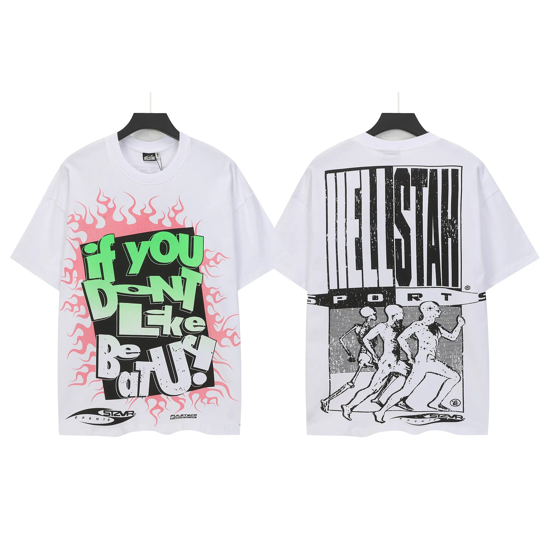 P108 Real-stock Hellstar Cross-border European and American style, street fashion brand pure cotton T-shirt Fabric (fabric): 32 pieces of 240g heavy combed double yarn pure cotton Size (size): S-M- L- X L Color (colour): white