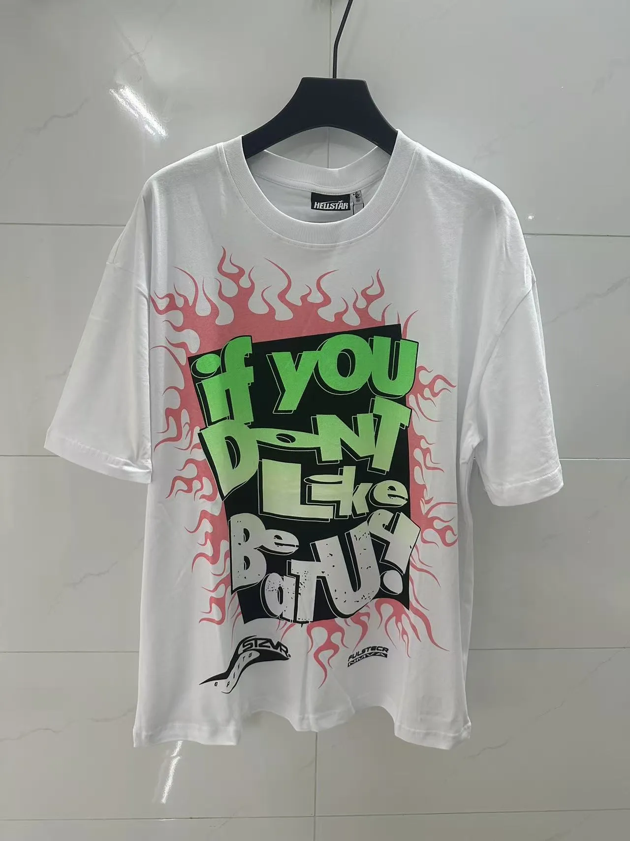 P108 Real-stock Hellstar Cross-border European and American style, street fashion brand pure cotton T-shirt Fabric (fabric): 32 pieces of 240g heavy combed double yarn pure cotton Size (size): S-M- L- X L Color (colour): white