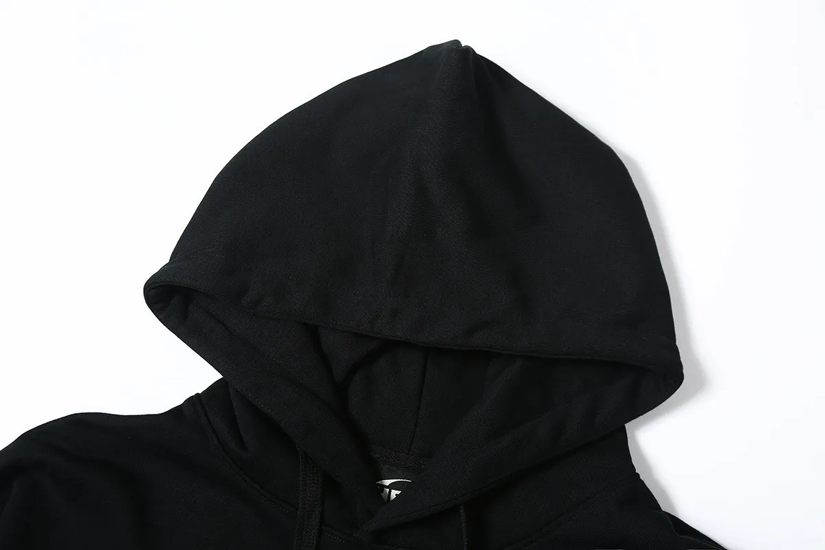 9916# P196 Ins American hip-hop trendy brand hellstar letter printed high street loose hooded pullover sweatshirt for men and women Color: Black White Size: S M L XL
