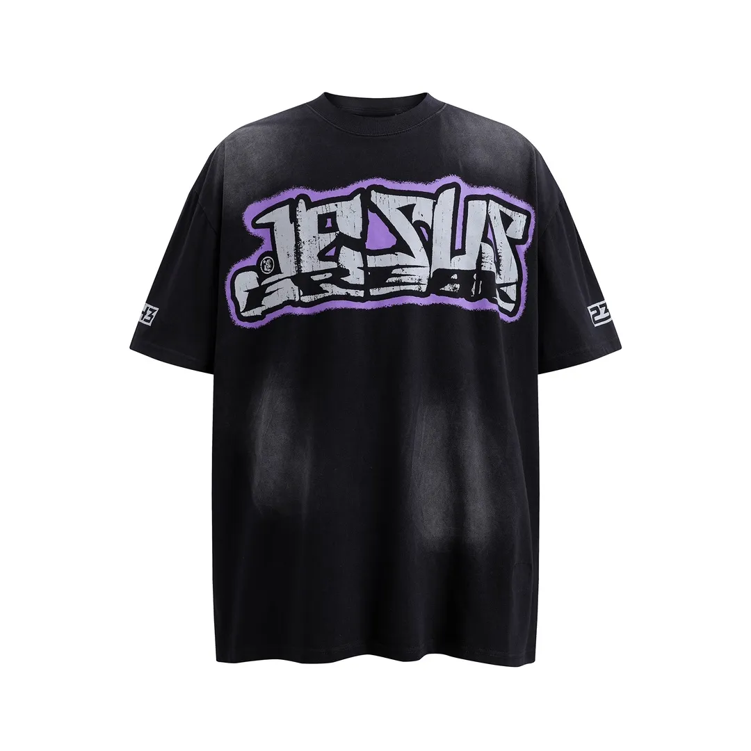 P134 Hellstar Halloween Jesus Path 2 Paradise High-quality short-sleeved T-shirt, the new hot beauty trend Hellstar!  Standard beauty and trendy workmanship, original customization (fabric, pattern, printing, hang tag, main mark, etc.), exaggerated style, explosive style, dare to break through tradition, bring adventurous new fashion experience!   YoungBoy, the most popular rapper in the youth circle, has shot a lot of models for him, and celebrities such as Dababy and Swae Lee frequently get dressed!  color: black Size: S, M, L, XL