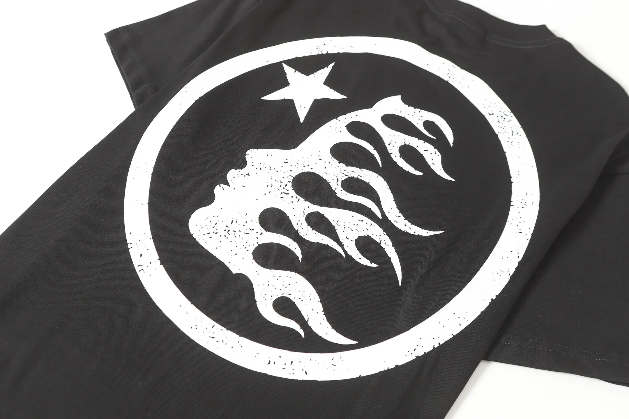 P116 Real-stock Hellstar Cross-border European and American style, street fashion brand pure cotton T-shirt Fabric (fabric): 32 pieces of 240g heavy combed double yarn pure cotton Size (size): S-M- L- X L Color (colour): black