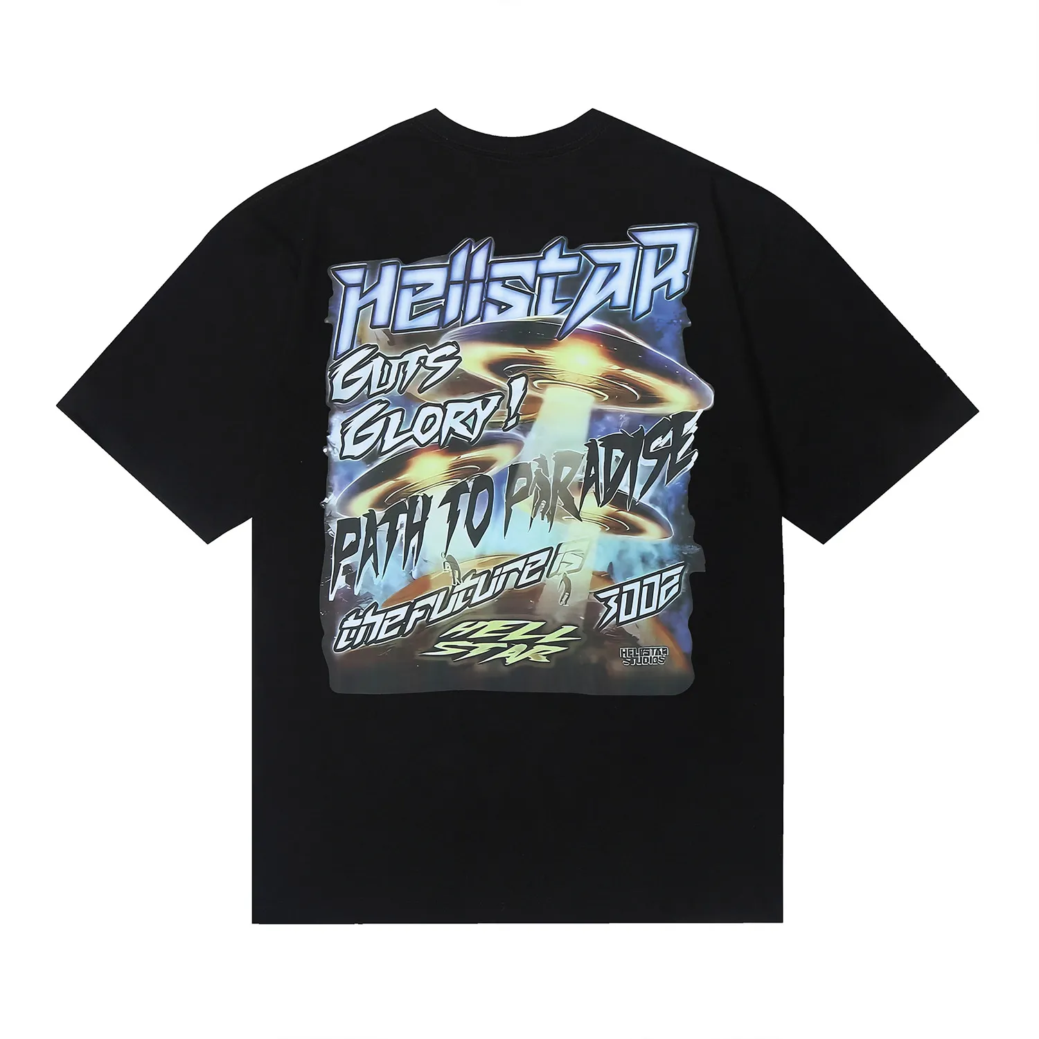 6666# P116 Hellstar American fashion high street pure cotton loose short-sleeved T-shirt Color: White Black Size: S M L XL