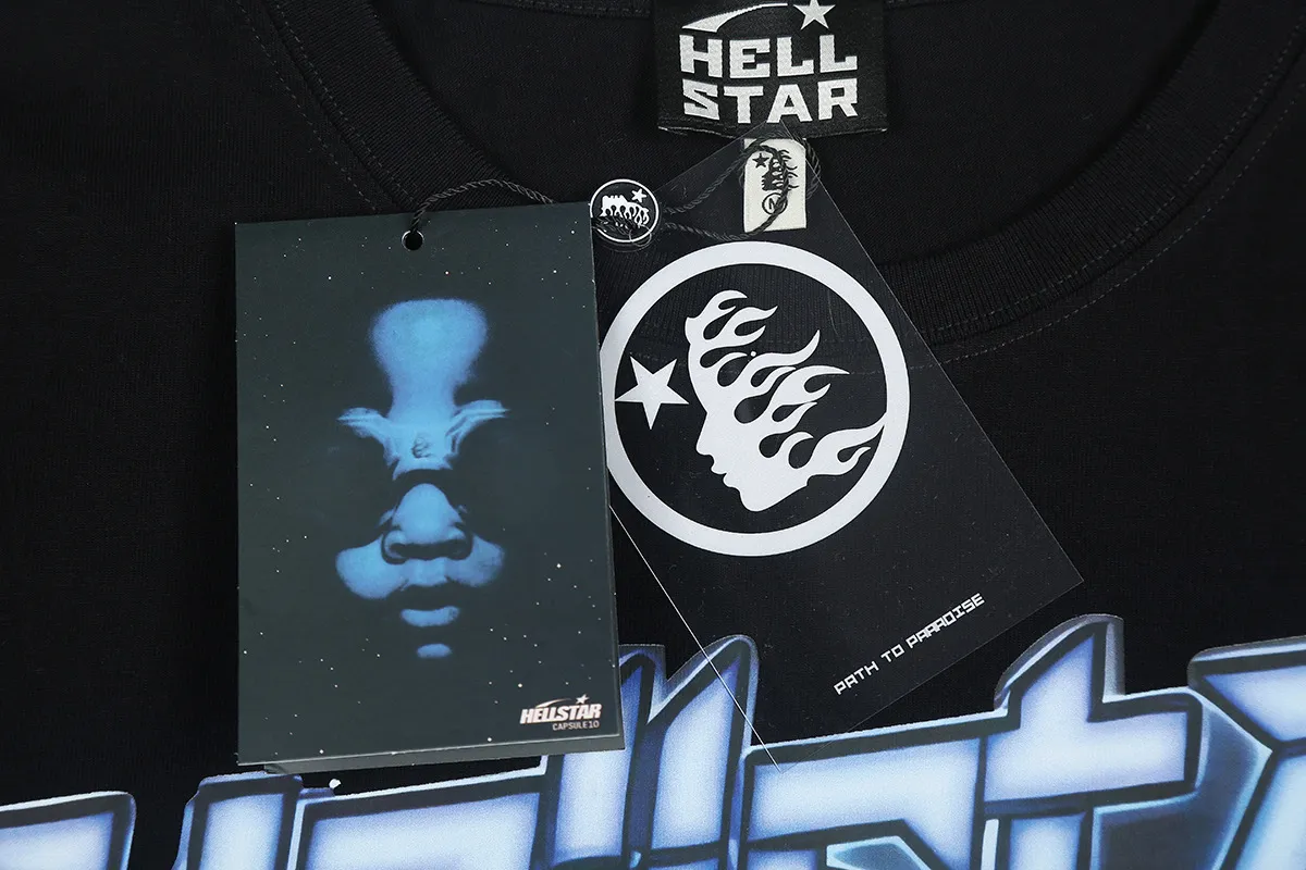 6666# P116 Hellstar American fashion high street pure cotton loose short-sleeved T-shirt Color: White Black Size: S M L XL