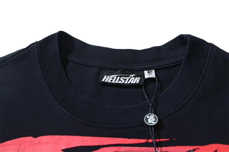 P126 Washed Black Real Shot Hellstar Hellstar Washed Retro Fashion Printed Short-Sleeved T-shirt Fabric: 250g 32 count fine cotton double yarn pure cotton Color: Washed Black Size: S M L XL