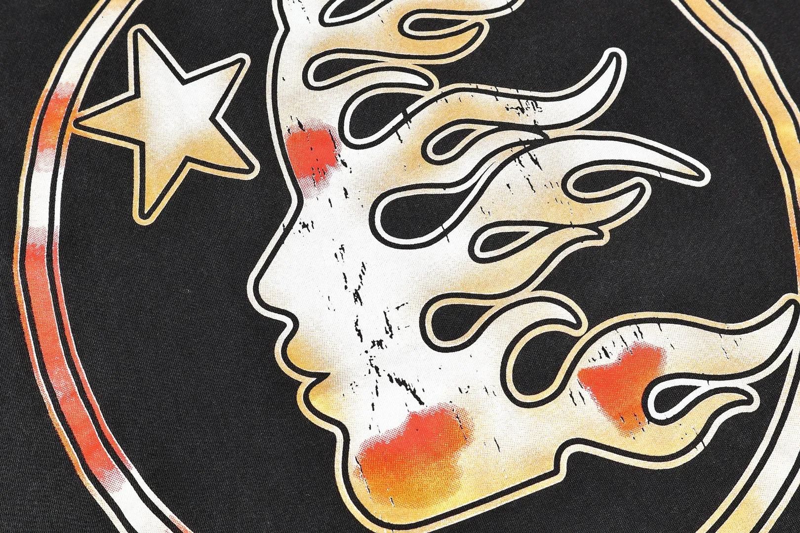 P124 Real-stock high-definition Hellstar Cross-border European and American style street brand pure cotton T-shirt Fabric (fabric): 32 pieces of 250g washed combed double yarn pure cotton Size (size): S-M- L- X L Color (colour): Washed black 👉