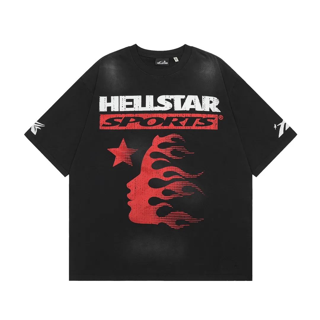 P134 Hellstar Family Tee( T-shirt) Custom Cut and sew garment manufactured in Los Angeles. Dyed and potassium sprayed with jumbo screen print. Fits slightly oversized. Gentle wash tumble dry. Dry clean preferred Newly popular and trendy Hellstar short-sleeved T-shirt!   Standard beauty and trendy workmanship, original customization (fabric, pattern, printing, hang tag, main mark, etc.), exaggerated style, explosive style, dare to break through tradition, bring adventurous new fashion experience!  YoungBoy, the most popular rapper in the youth circle, has shot a lot of models for him, and celebrities such as Dababy and Swae Lee frequently get dressed!  color: Vintage Black (washed black)