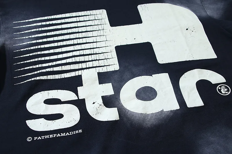 P126 Washed Black Real Shot Hellstar Hellstar Washed Retro Fashion Printed Short-Sleeved T-shirt Fabric: 250g 32 count fine cotton double yarn pure cotton Color: Washed Black Size: S M L XL