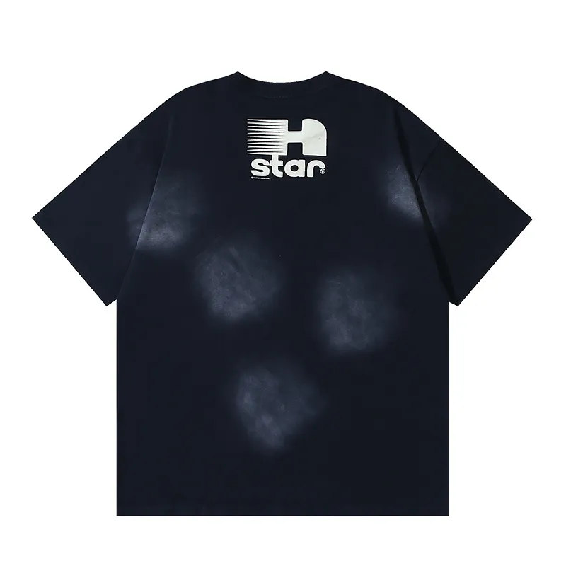 P126 Washed Black Real Shot Hellstar Hellstar Washed Retro Fashion Printed Short-Sleeved T-shirt Fabric: 250g 32 count fine cotton double yarn pure cotton Color: Washed Black Size: S M L XL