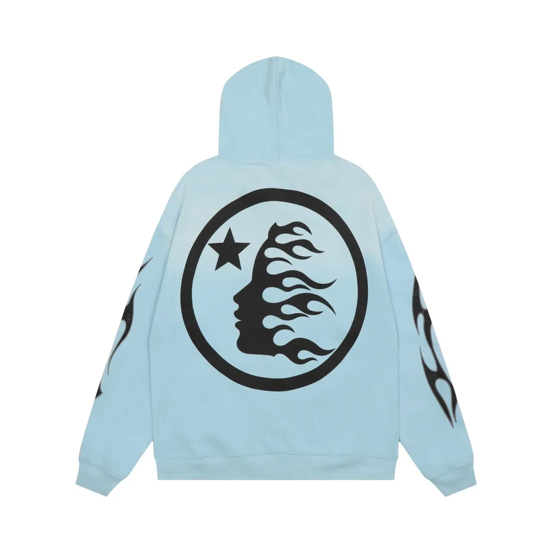 P240 HELLSTAR STUDIOS ZIP HOODIE American fashion classic logo printed washed and worn hoodie sweatshirt cardigan jacket New hot beauty fashion Hellstar!  Standard beauty and trendy workmanship, original customization (fabric, pattern, printing, hangtag, main mark, etc.), exaggerated style, explosive style, dare to break through tradition, bring adventurous new fashion experience!   YoungBoy, the most popular rapper in the youth circle, has shot a lot of models for him, and celebrities such as Dababy and Swae Lee frequently get dressed!  color: blue Size: S, M, L, XL