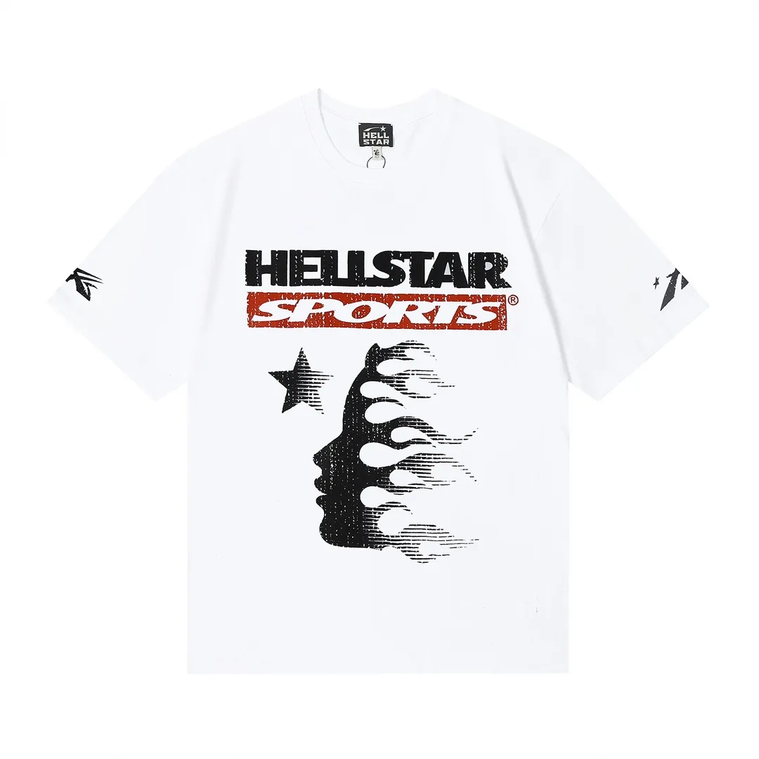 6637# P116 Hellstar American fashion high street pure cotton loose short-sleeved T-shirt Color: White Black Size: S M L XL