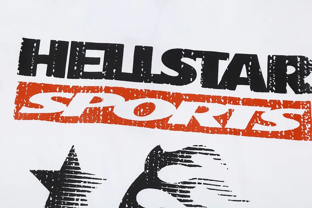 6637# P116 Hellstar American fashion high street pure cotton loose short-sleeved T-shirt Color: White Black Size: S M L XL