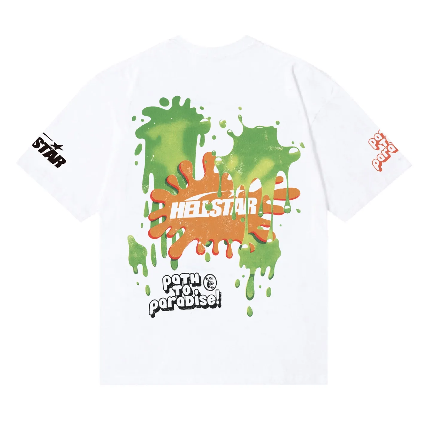 6839# P116 Hellstar American fashion high street pure cotton loose short-sleeved T-shirt Color: White Apricot Code Number: S M L XL