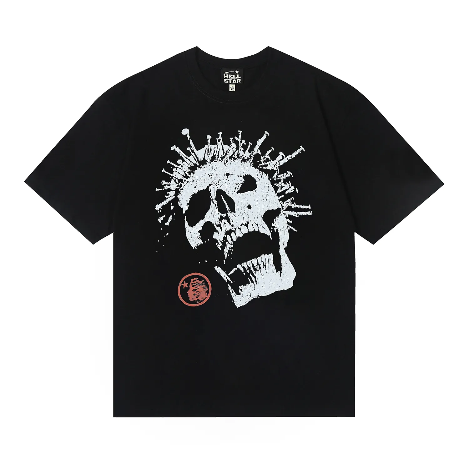 6686# P116 Hellstar American fashionable high street pure cotton loose short-sleeved T-shirt Color: Black Dark Brown Gray White Size: S M L XL