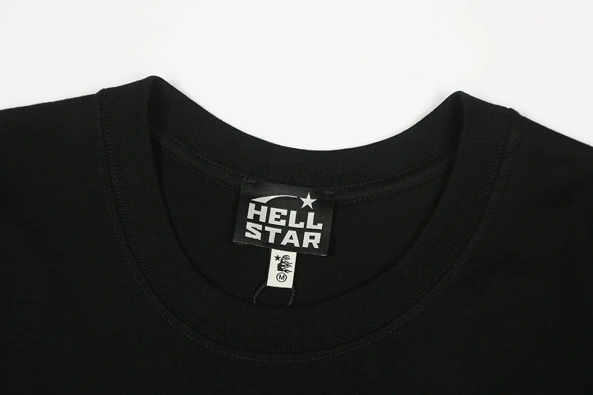 6686# P116 Hellstar American fashionable high street pure cotton loose short-sleeved T-shirt Color: Black Dark Brown Gray White Size: S M L XL
