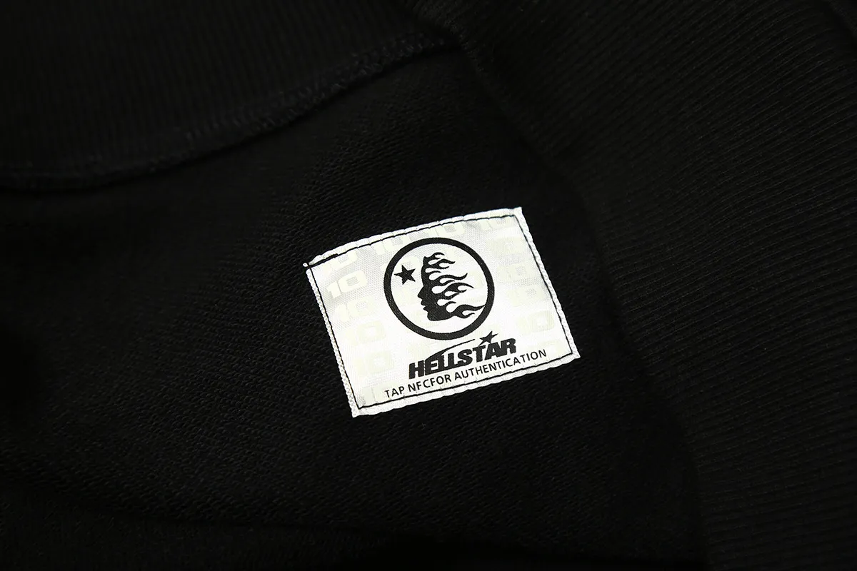 8838# P160 Hellstar high quality Hellstar American trendy printed cotton terry crew neck sweatshirt Color: Black Size: S M L XL