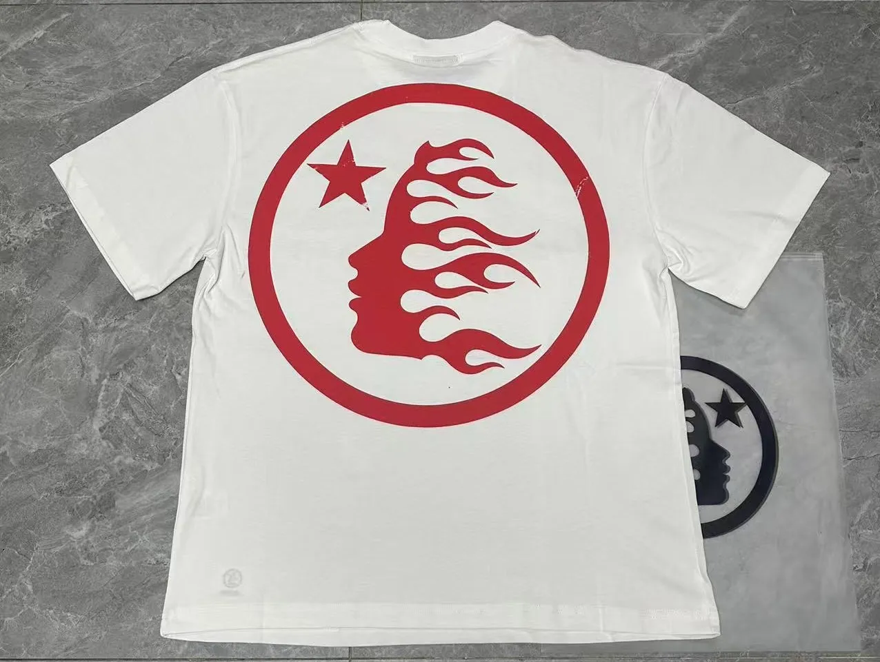 P108 Real-stock Hellstar Cross-border European and American style, street fashion brand pure cotton T-shirt Fabric (fabric): 32 counts of 240g heavy combed double yarn pure cotton Size (size): S-M- L- X L Color (colour): White 👉 👉