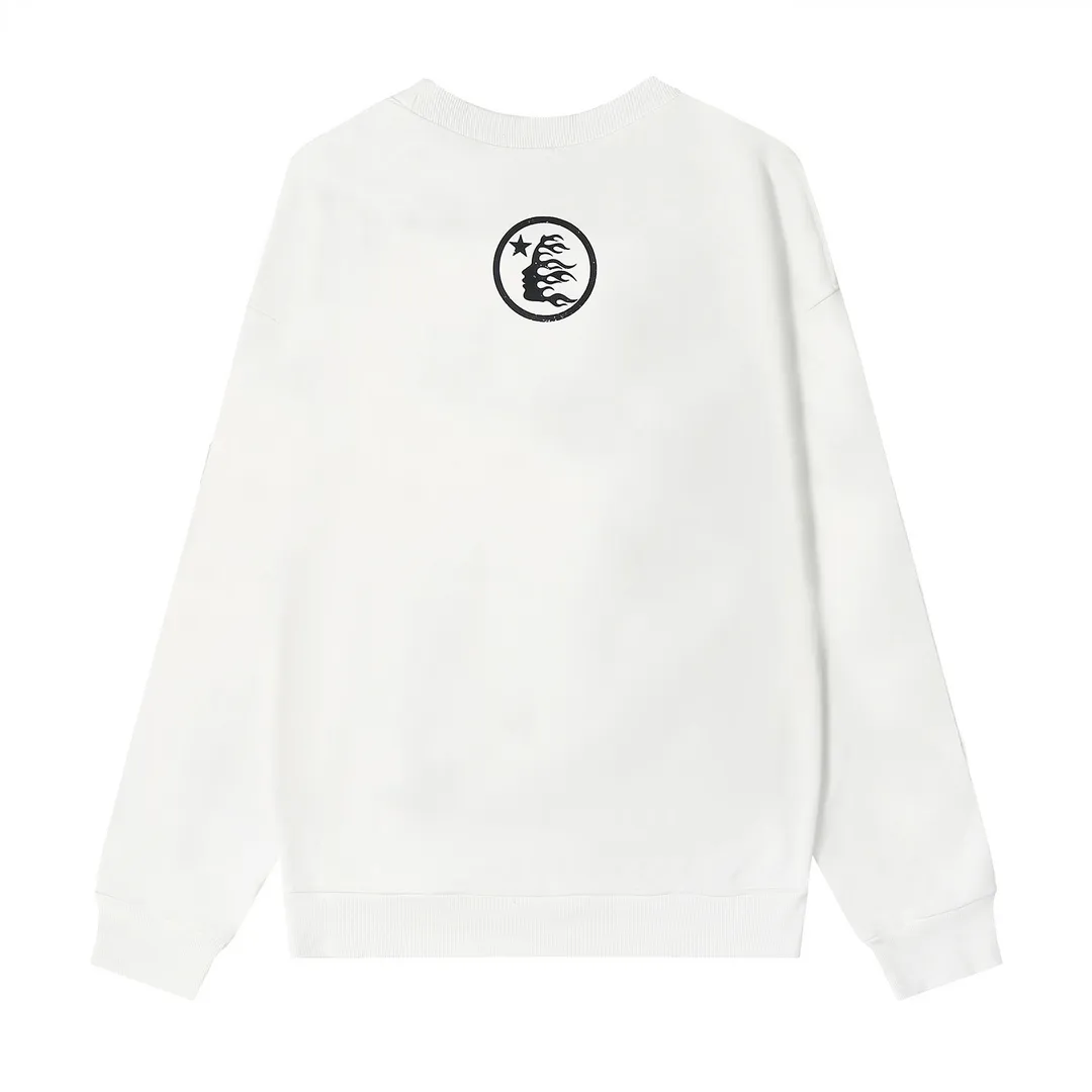 8818# P152 Hellstar high quality Hellstar American trendy printed cotton terry crew neck sweatshirt Color: White Black Size: S M L XL