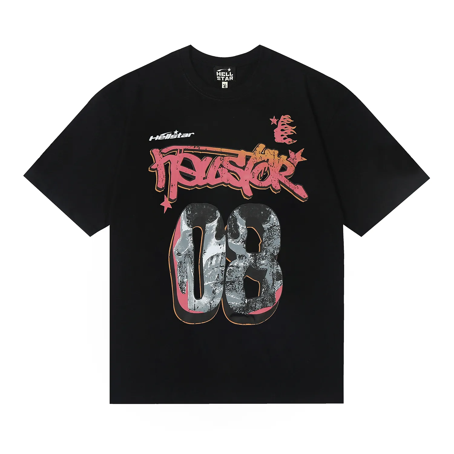 6698# P116 Hellstar American fashion high street pure cotton loose short-sleeved T-shirt Color: White Black Size: S M L XL