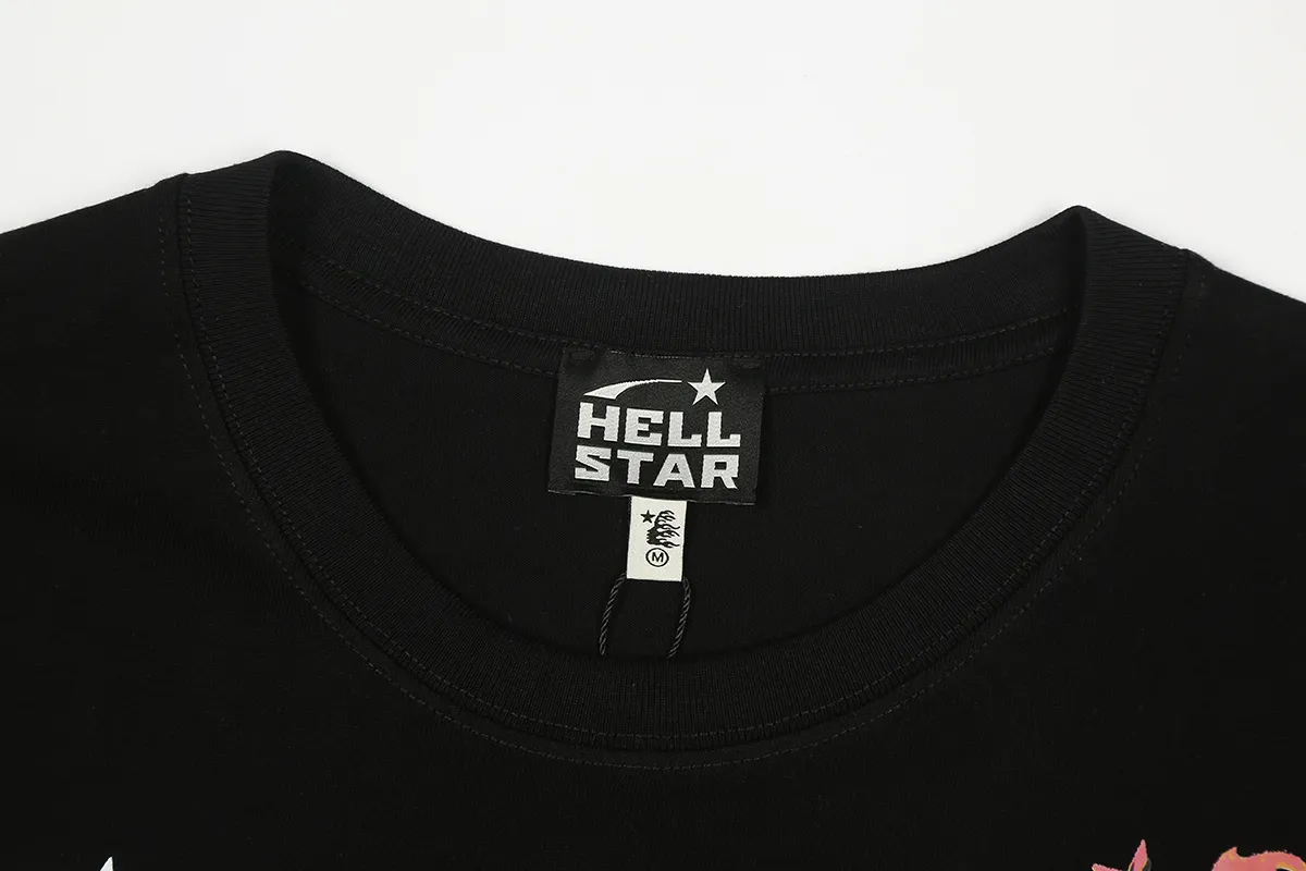 6698# P116 Hellstar American fashion high street pure cotton loose short-sleeved T-shirt Color: White Black Size: S M L XL