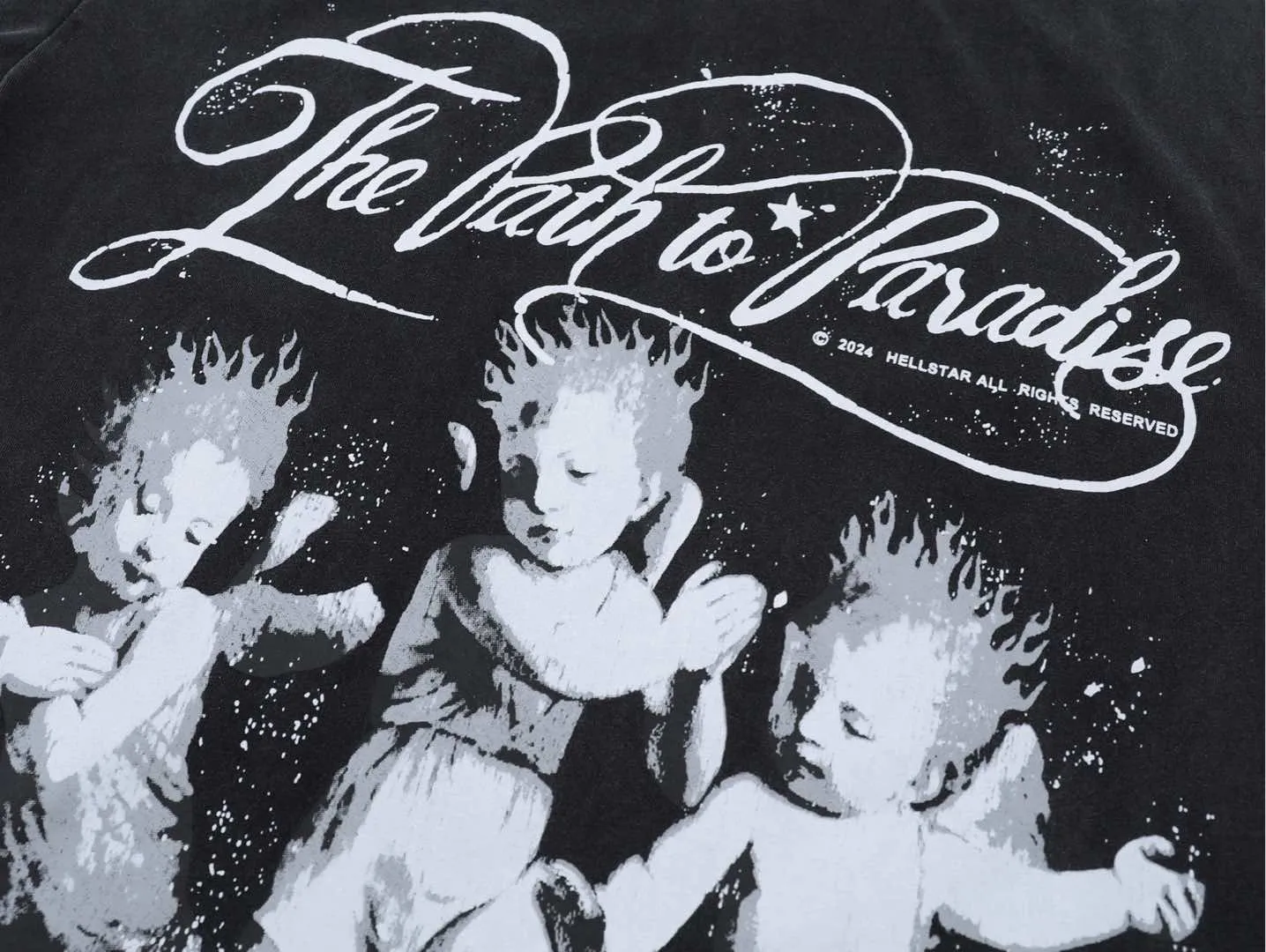 P126 HELLSTAR The Path To Paradise Complexcon Tee short-sleeved T-shirt The new hot beauty trend Hellstar!  Standard beauty and trendy workmanship, original customization (fabric, pattern, printing, hang tag, main mark, etc.), exaggerated style, explosive style, dare to break through tradition, bring adventurous new fashion experience!   YoungBoy, the most popular rapper in the youth circle, has shot a lot of models for him, and celebrities such as Dababy and Swae Lee frequently get dressed!  color: black Size: S, M, L, XL