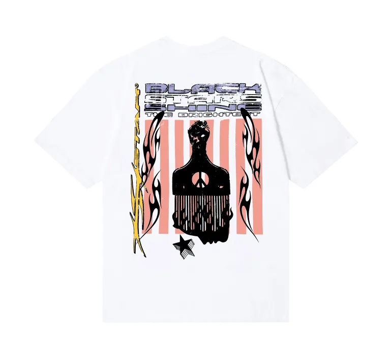 6752# P116 Hellstar American fashion high street pure cotton loose short-sleeved T-shirt Color: White Apricot Code Number: S M L XL