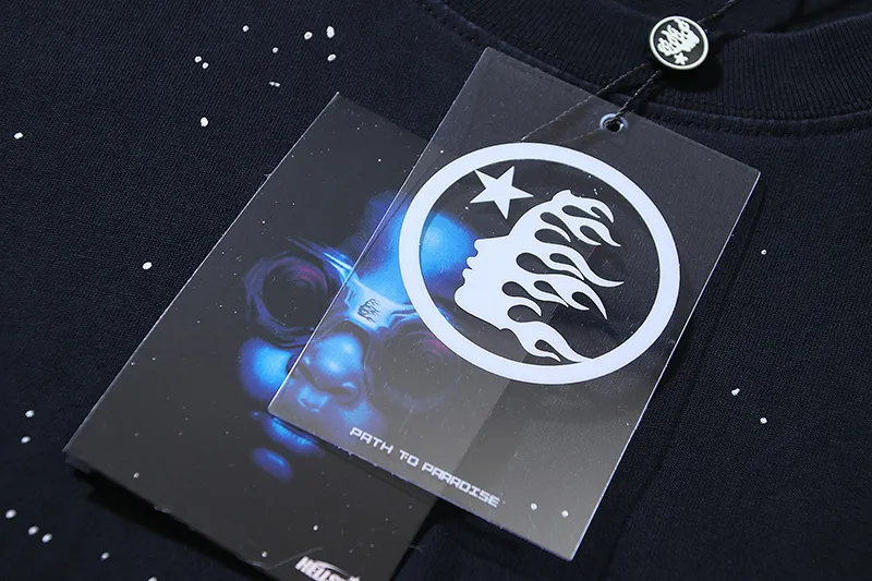 P126 Washed Black Real Shot Hellstar Hellstar Washed Retro Fashion Printed Short-Sleeved T-shirt Fabric: 250g 32 count fine cotton double yarn pure cotton Color: Washed Black Size: S M L XL