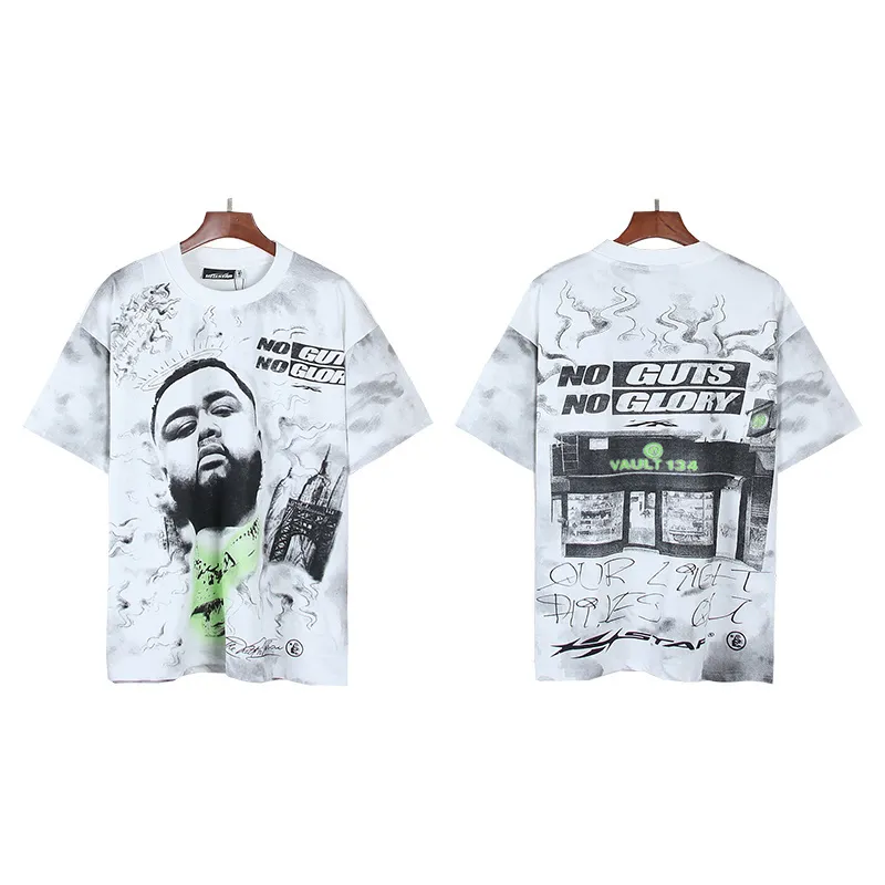 P116 Real shot of Hellstar Hellstar high street pure cotton loose short-sleeved T-shirt Fabric: 240g 32 count fine cotton double yarn pure cotton Color: White Size: S M L XL