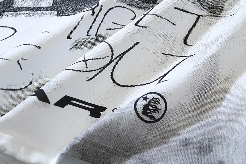 P116 Real shot of Hellstar Hellstar high street pure cotton loose short-sleeved T-shirt Fabric: 240g 32 count fine cotton double yarn pure cotton Color: White Size: S M L XL