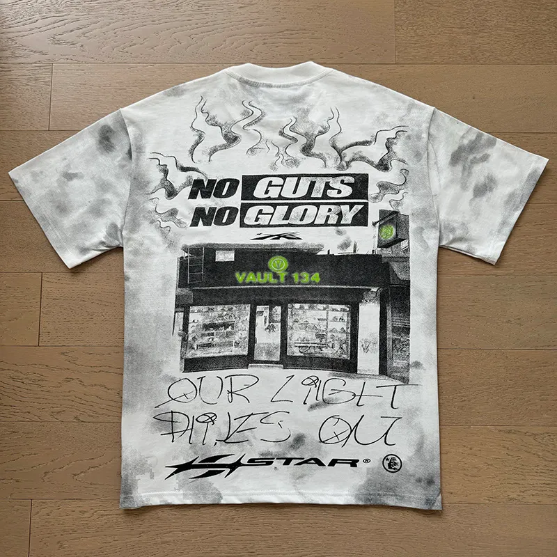 P116 Real shot of Hellstar Hellstar high street pure cotton loose short-sleeved T-shirt Fabric: 240g 32 count fine cotton double yarn pure cotton Color: White Size: S M L XL