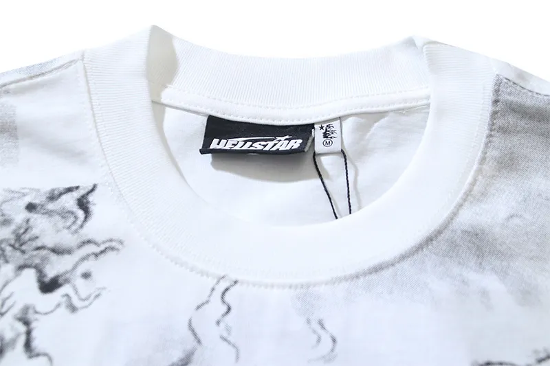 P116 Real shot of Hellstar Hellstar high street pure cotton loose short-sleeved T-shirt Fabric: 240g 32 count fine cotton double yarn pure cotton Color: White Size: S M L XL