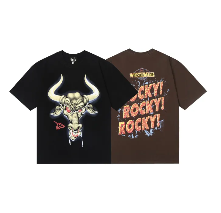 6783# P116 Hellstar American fashion high street pure cotton loose short-sleeved T-shirt Color: Black Dark Coffee Size: S M L XL