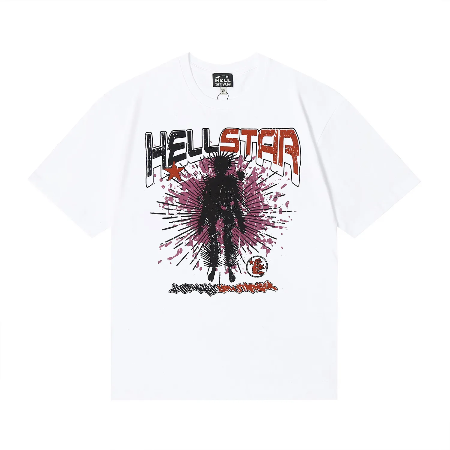 6677# P116 Hellstar American fashion high street pure cotton loose short-sleeved T-shirt Color: White Black Apricot Code Number: S M L XL