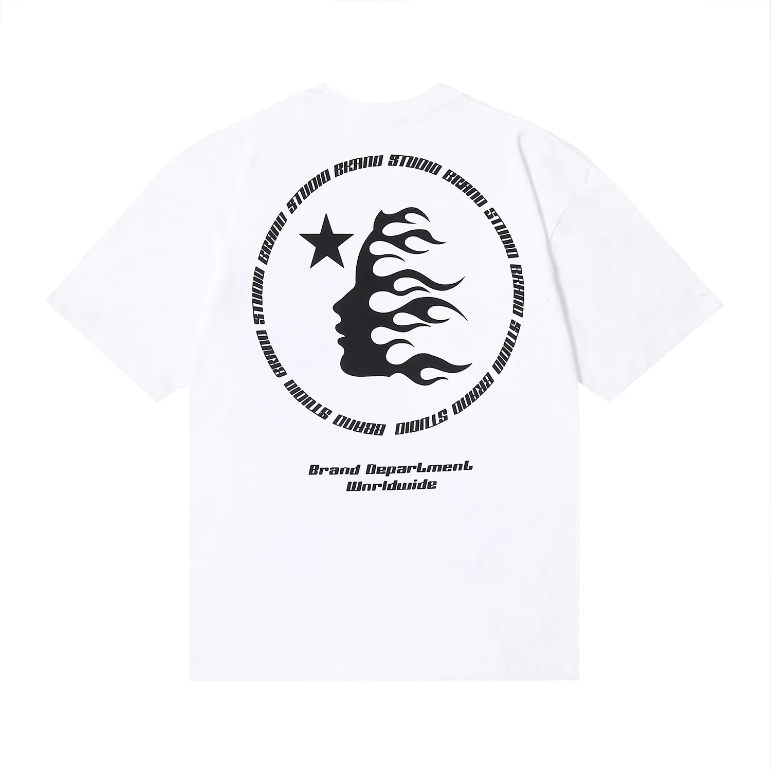 6672# P112 Hellstar American fashion high street pure cotton loose short-sleeved T-shirt Color: White Black Size: S M L XL