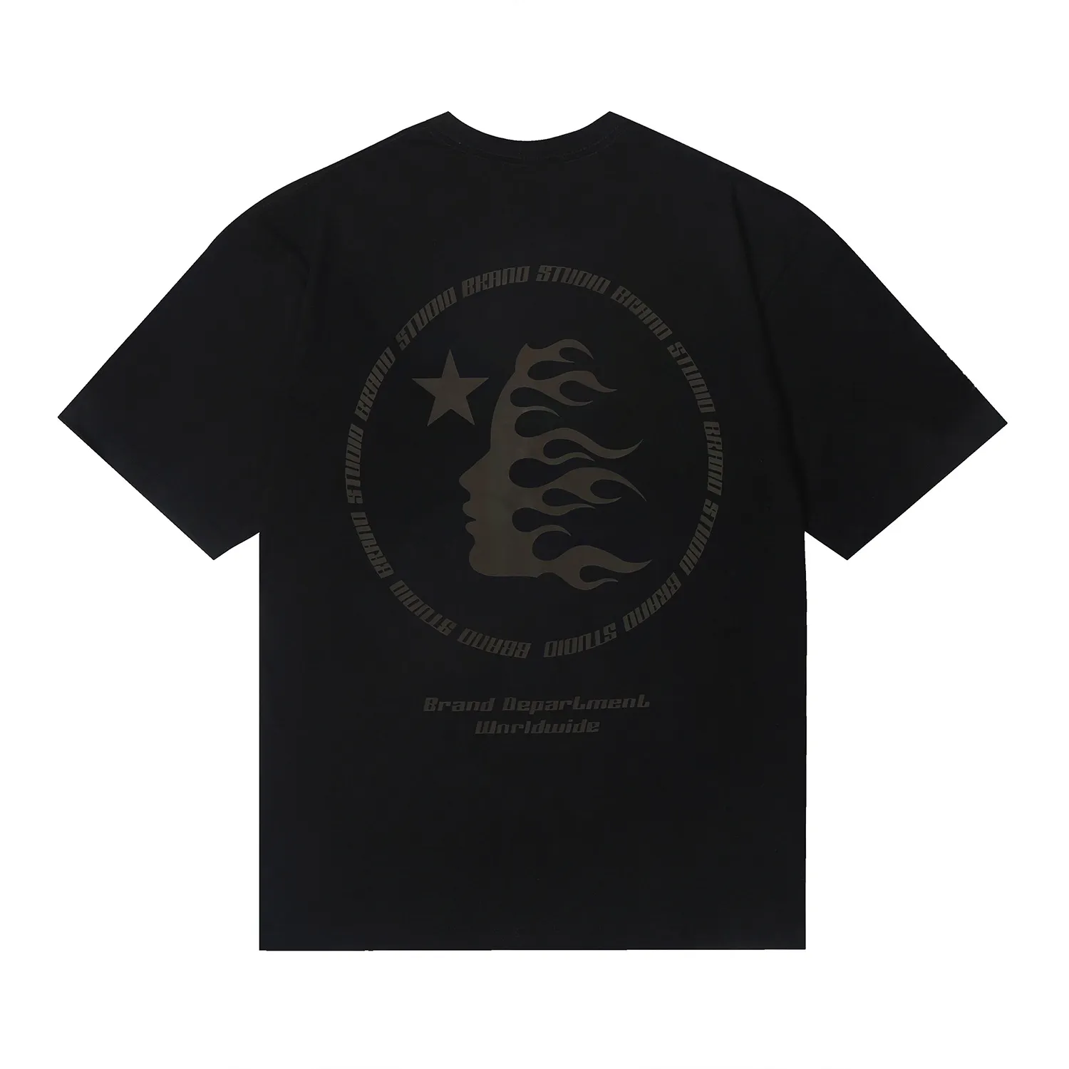 6672# P112 Hellstar American fashion high street pure cotton loose short-sleeved T-shirt Color: White Black Size: S M L XL