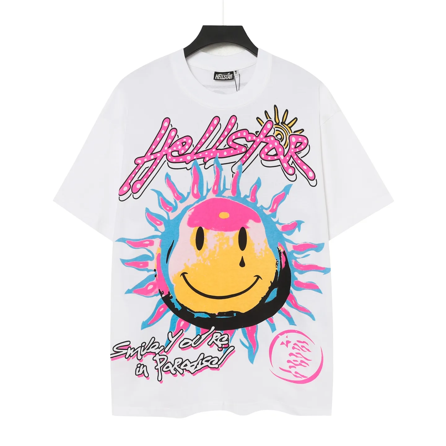 P108 Real-stock Hellstar Cross-border European and American style, street fashion brand pure cotton T-shirt Fabric (fabric): 32 counts of 240g heavy combed double yarn pure cotton Size (size): S-M- L- X L Color (colour): White 👉 👉 👉 👉