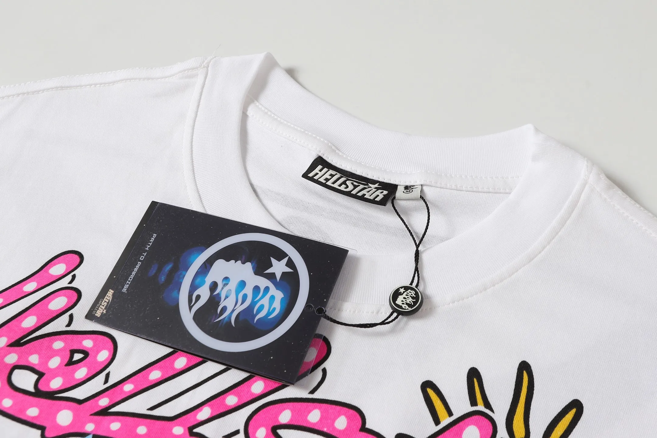 P108 Real-stock Hellstar Cross-border European and American style, street fashion brand pure cotton T-shirt Fabric (fabric): 32 counts of 240g heavy combed double yarn pure cotton Size (size): S-M- L- X L Color (colour): White 👉 👉 👉 👉