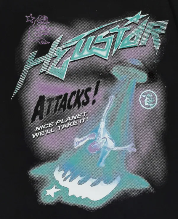6746# P112 Hellstar American fashion high street pure cotton loose short-sleeved T-shirt Color: White Black Size: S M L XL