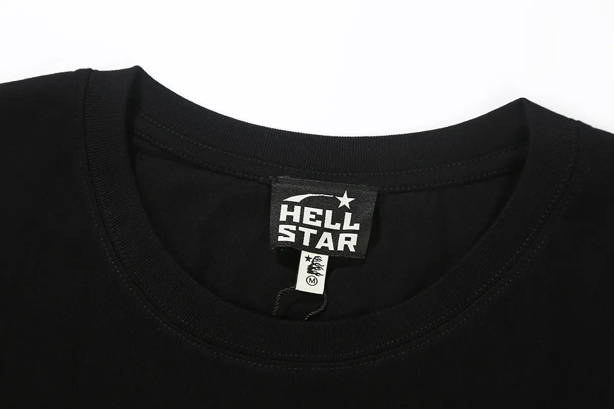 6620# P116 Hellstar American fashion high street pure cotton loose short-sleeved T-shirt Color: White Black Size: S M L XL