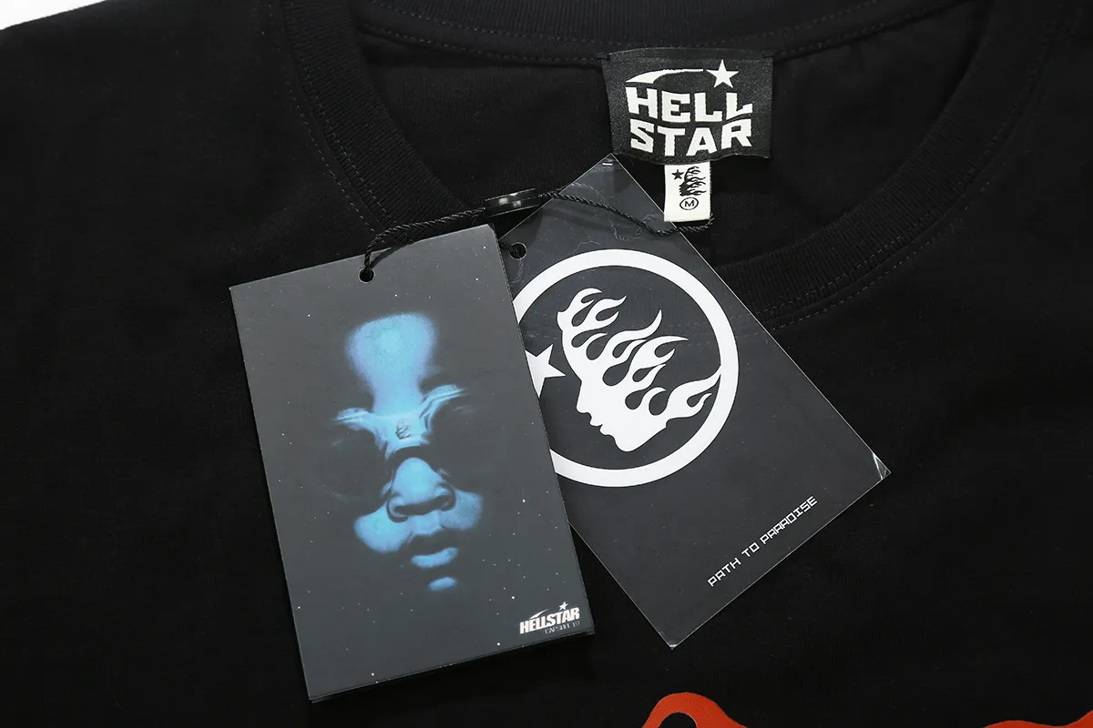 6620# P116 Hellstar American fashion high street pure cotton loose short-sleeved T-shirt Color: White Black Size: S M L XL