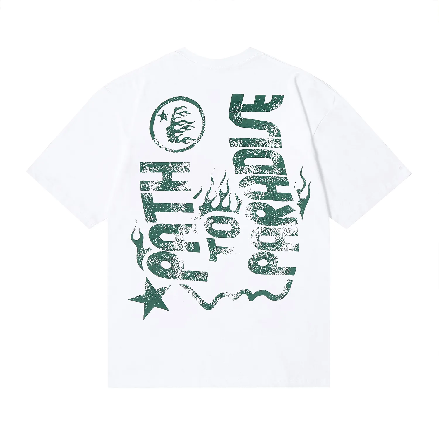 6620# P116 Hellstar American fashion high street pure cotton loose short-sleeved T-shirt Color: White Black Size: S M L XL