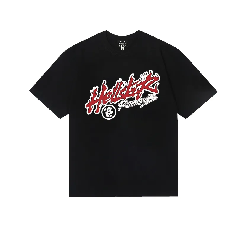6749# P112 Hellstar American fashion high street pure cotton loose short-sleeved T-shirt Color: Black Gray Size: S M L XL