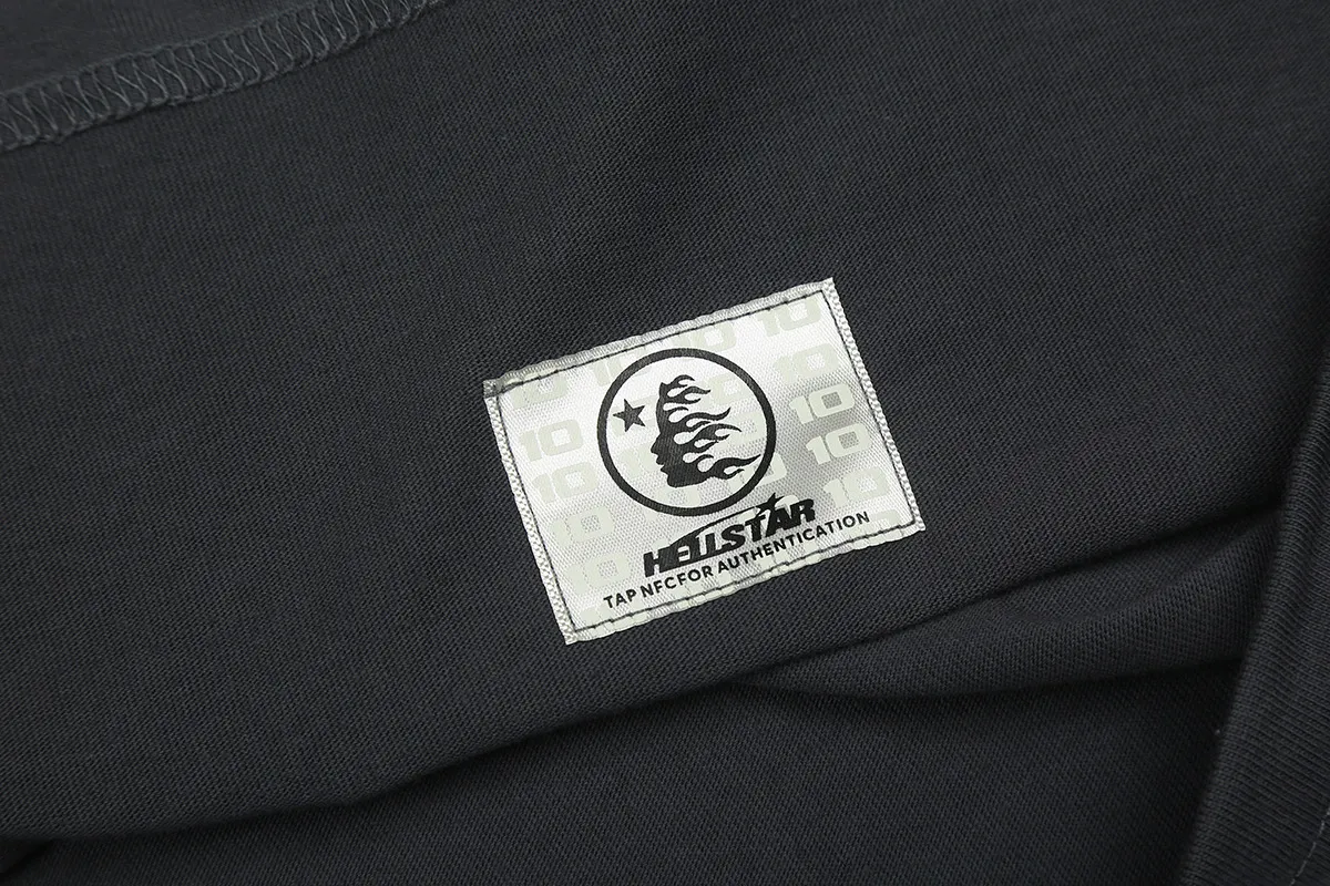 6659# P116 Hellstar American fashion high street pure cotton loose short-sleeved T-shirt Color: White Black Gray Size: S M L XL