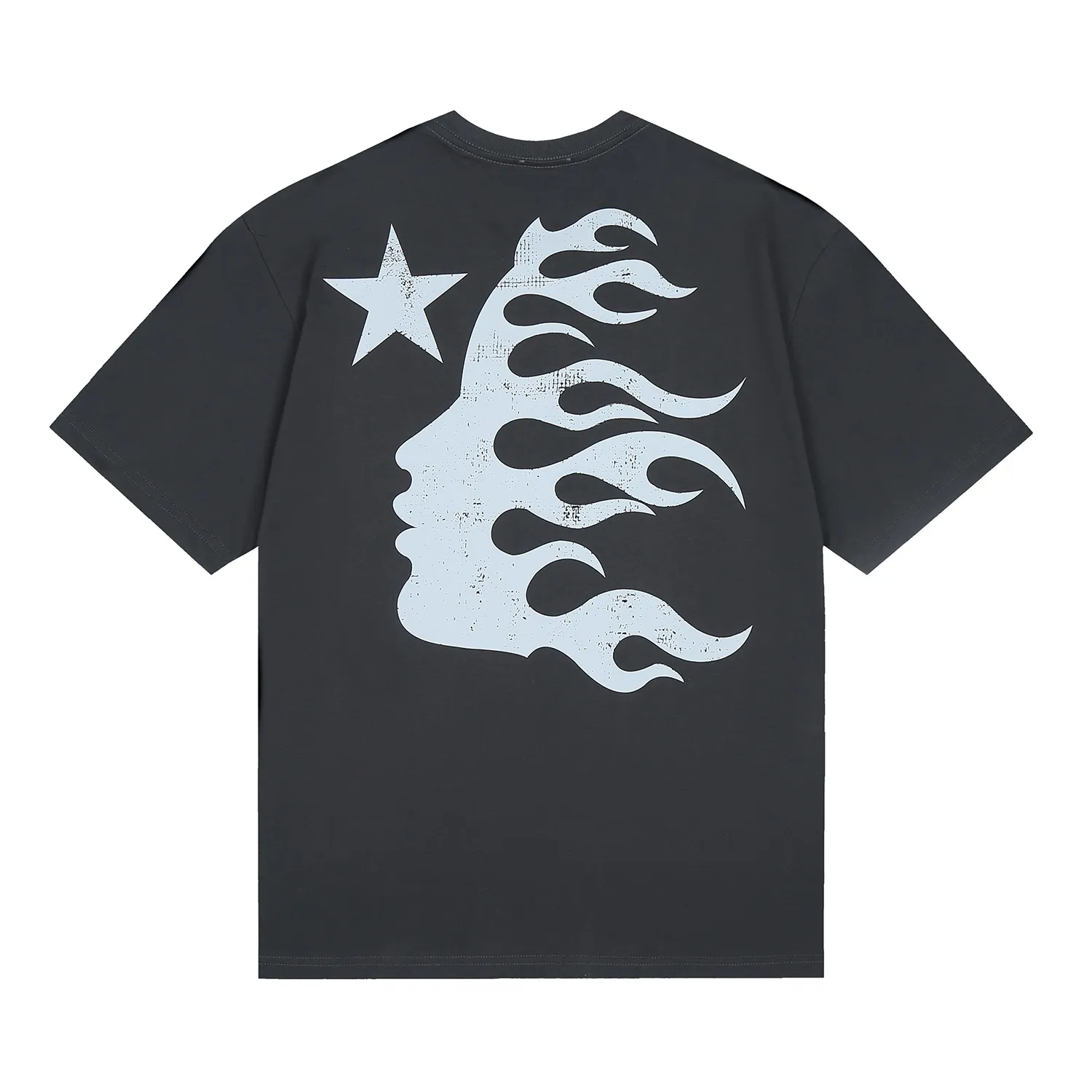 6659# P116 Hellstar American fashion high street pure cotton loose short-sleeved T-shirt Color: White Black Gray Size: S M L XL