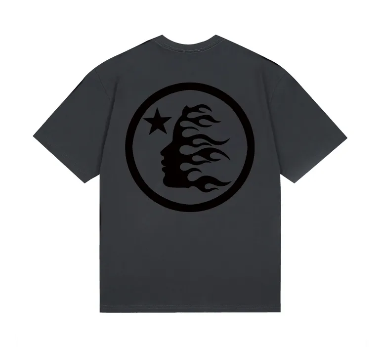 6835# P112 Hellstar American fashion high street pure cotton loose short-sleeved T-shirt Color: Gray Size: S M L XL